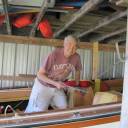 George Bush, Director, inspecting "Garson" Boat: 